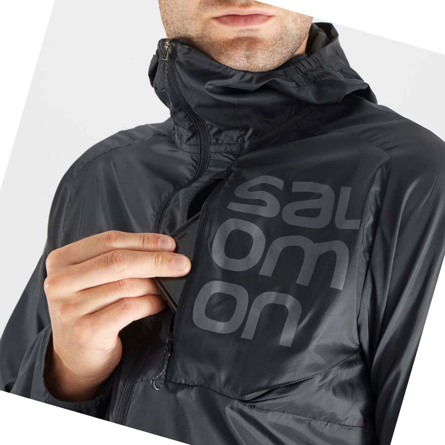 Chaquetas Salomon BONATTI CROSS WIND WINDBREAKERS Hombre Negros | MX 3264DFM